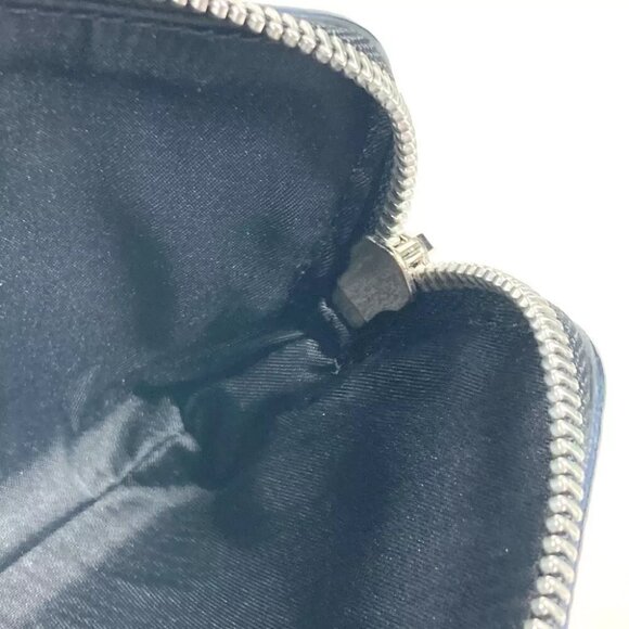 VERSACE Large logo Wallet Coin Compartment Zip Around coin purse Leather Black - Picture 11 of 14